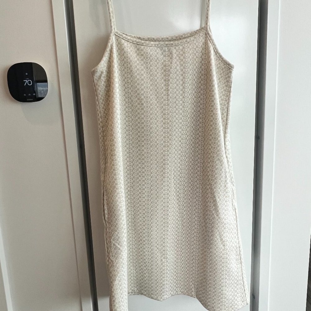 Stüssy Women's White and Beige Logo Tank Dress - SIZE MEDIUM - NEVER WORN